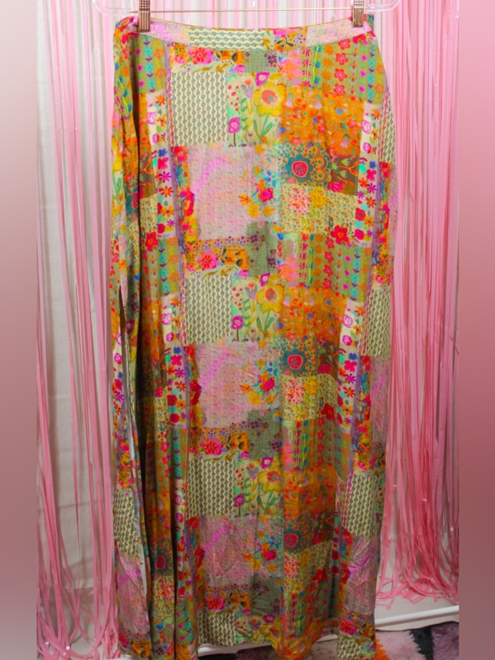 NWOT Natural Life Colorful Patchwork Maxi Skirt XL